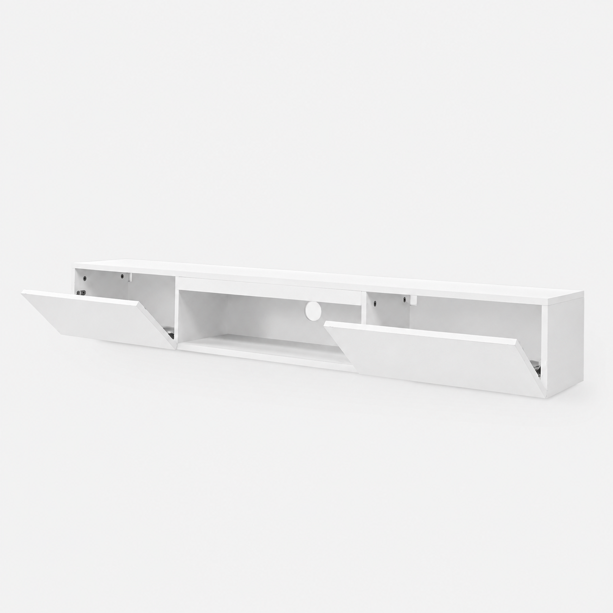Armoire TV Murale Brillante 160cm avec Éclairage LED
