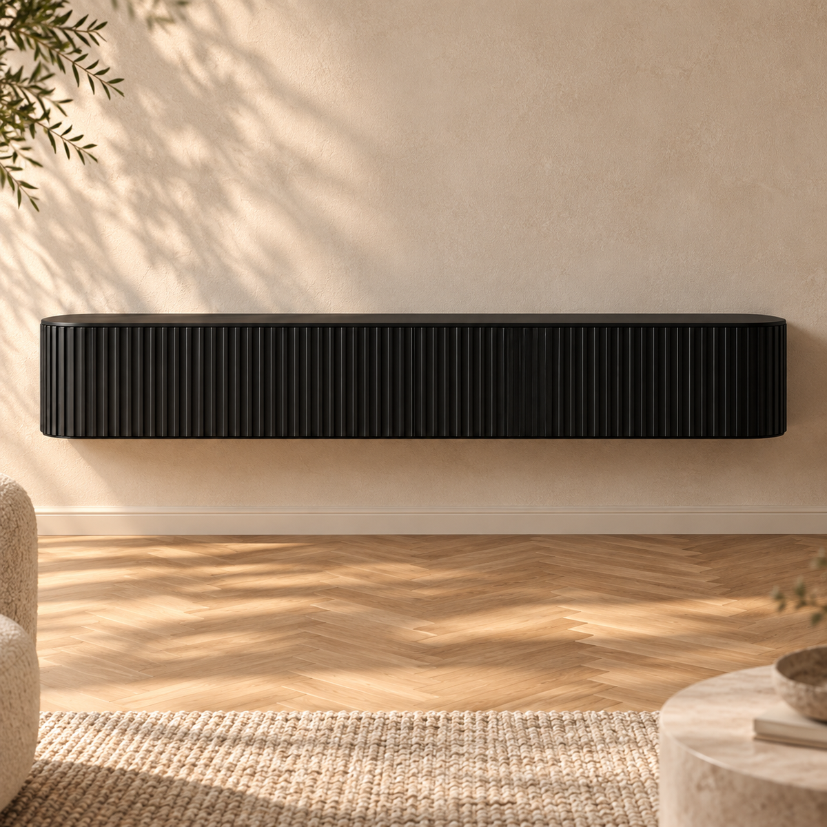 Meuble TV Suspendu 180cm noir